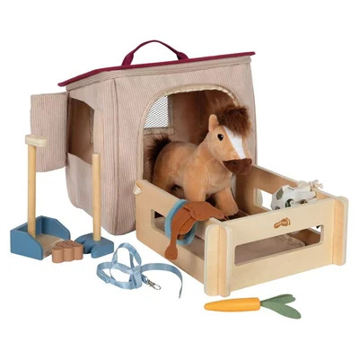 Small Foot Horse with Stable and Accessories Set, in bag