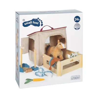 Small Foot Horse with Stable and Accessories Set, in bag