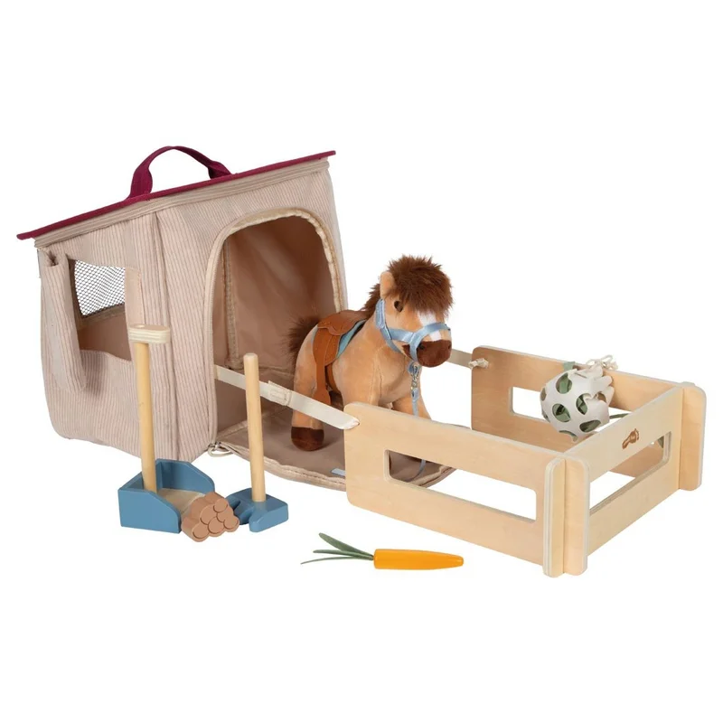 Small Foot Horse with Stable and Accessories Set, in bag