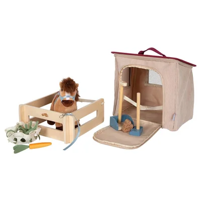 Small Foot Horse with Stable and Accessories Set, in bag
