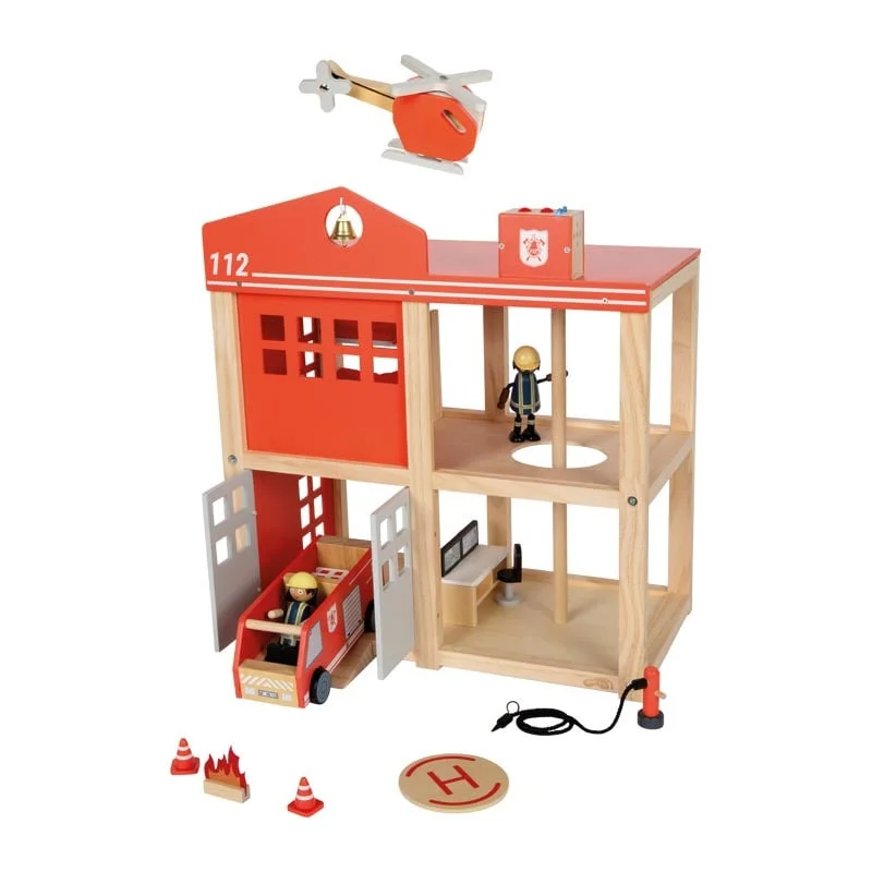 Small Foot Fire Station, with accessories, large, 45 х 25 х 50 cm
