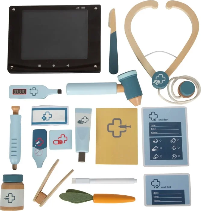 Small Foot Veterinary Bag, with medical equipment and bunny