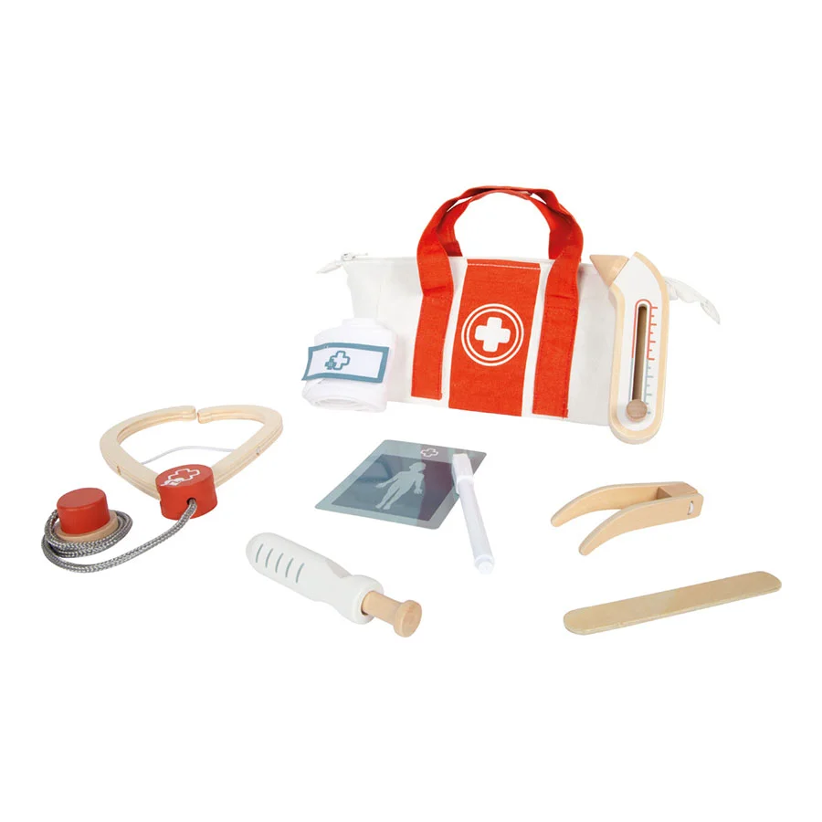 SMALL FOOT DOCTOR'S BAG SET RED