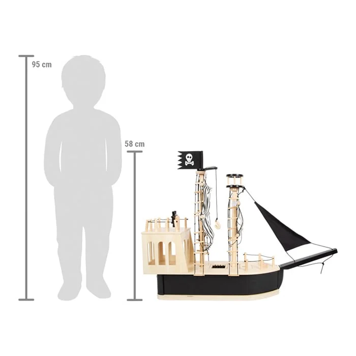Small Foot Pirate ship, wooden, 77 x 18 x 58 cm