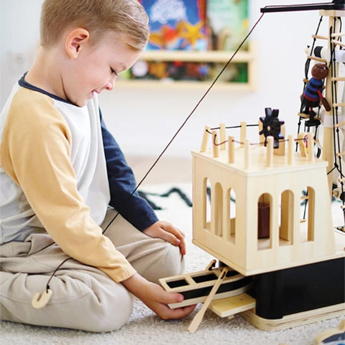 Small Foot Pirate ship, wooden, 77 x 18 x 58 cm