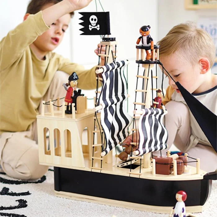 Small Foot Pirate ship, wooden, 77 x 18 x 58 cm
