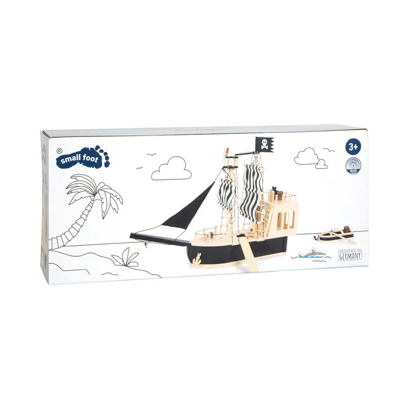 Small Foot Pirate ship, wooden, 77 x 18 x 58 cm