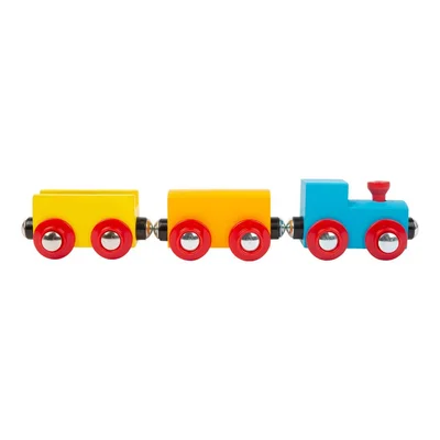 Small Foot Train with rails, wooden, 45 x 60 x 9.5 cm, 40 pieces