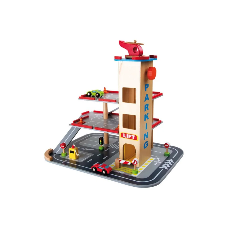 Small Foot Parking garage, 3 levels with airplane track