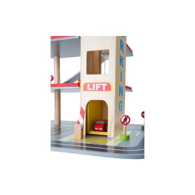 Small Foot Parking garage, 3 levels with airplane track