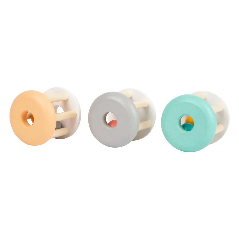 Small Foot Set of baby rattles, wooden, 3 pieces