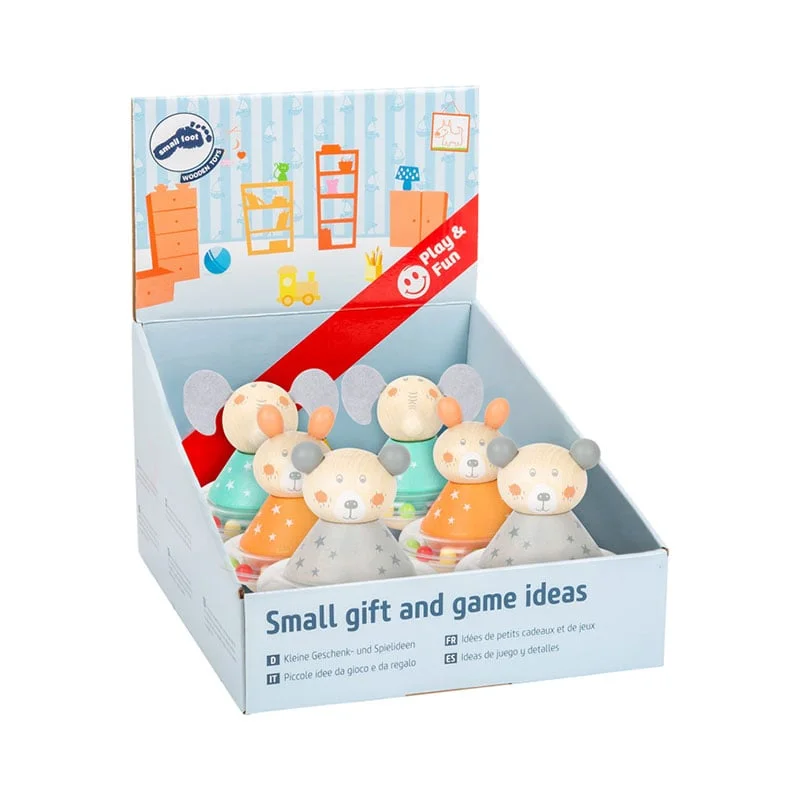 Small Foot Baby Rattles, standing, 6 pcs in display