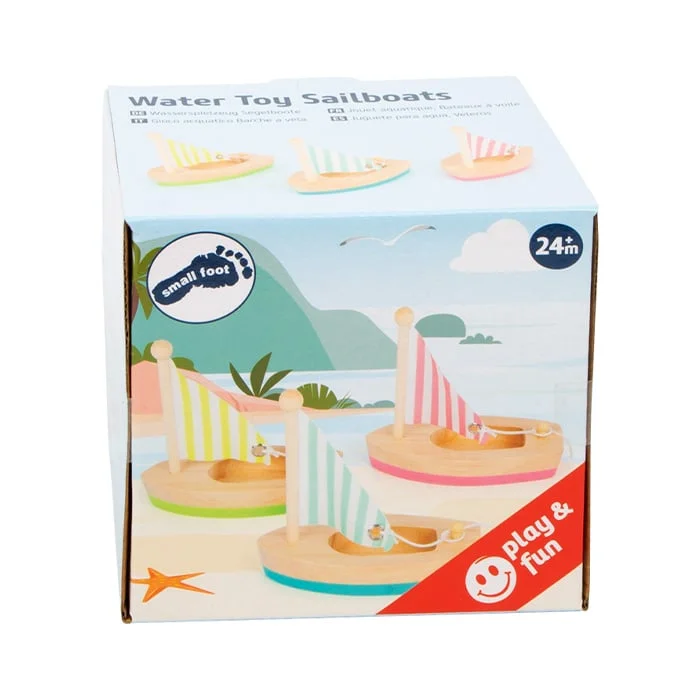 Small Foot Sailing boat toy, for water, wooden, 3 pieces