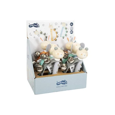 Small Foot Display with baby rattles, 6 pcs