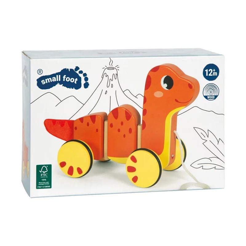 Small Foot Pull-along dinosaur, wooden