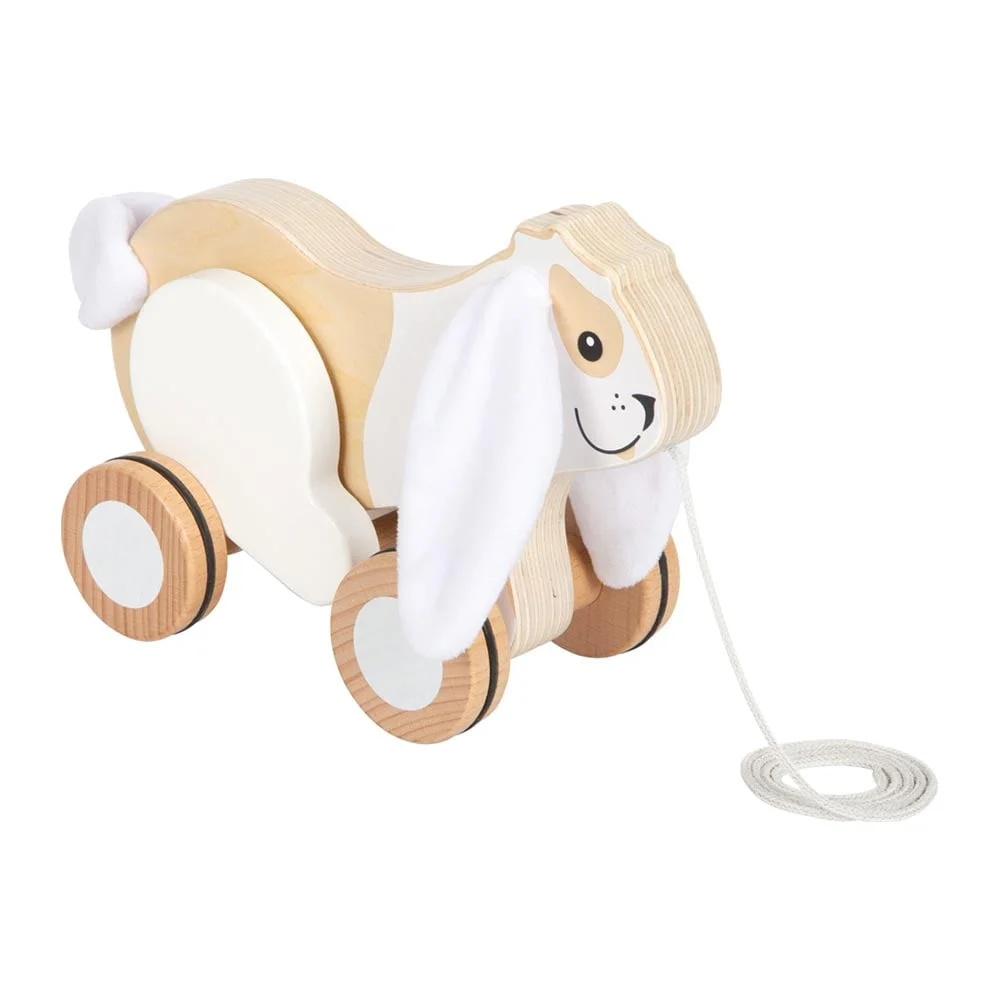 Small Foot Pull-Along Bunny, wooden, with rustling ears