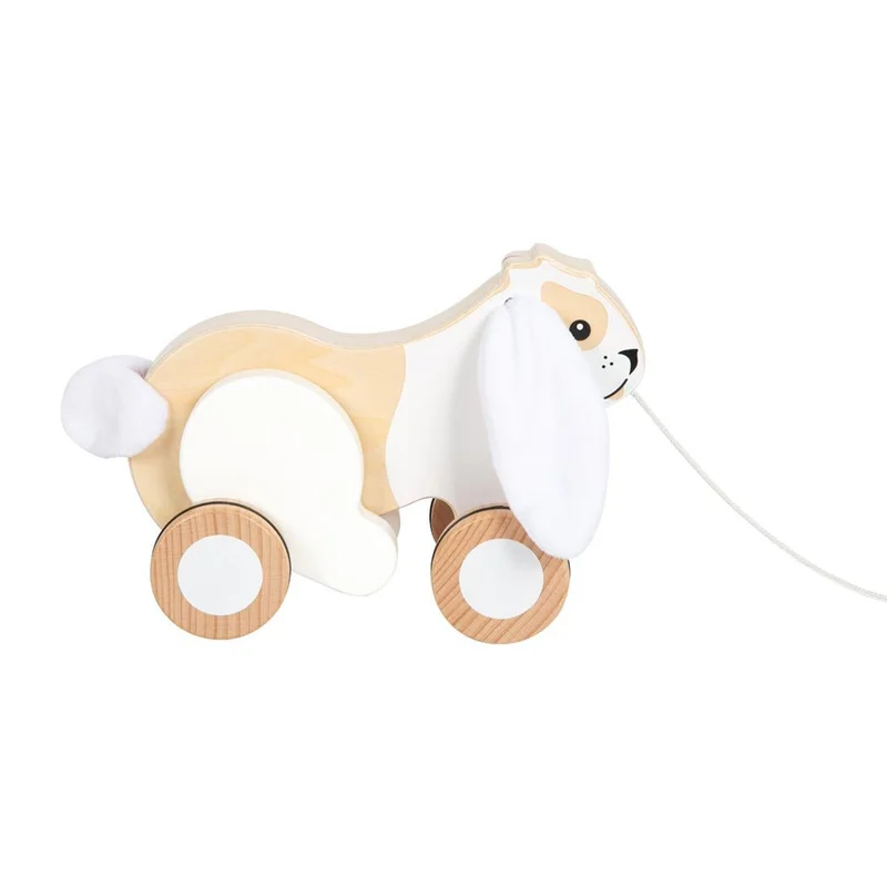 Small Foot Pull-Along Bunny, wooden, with rustling ears