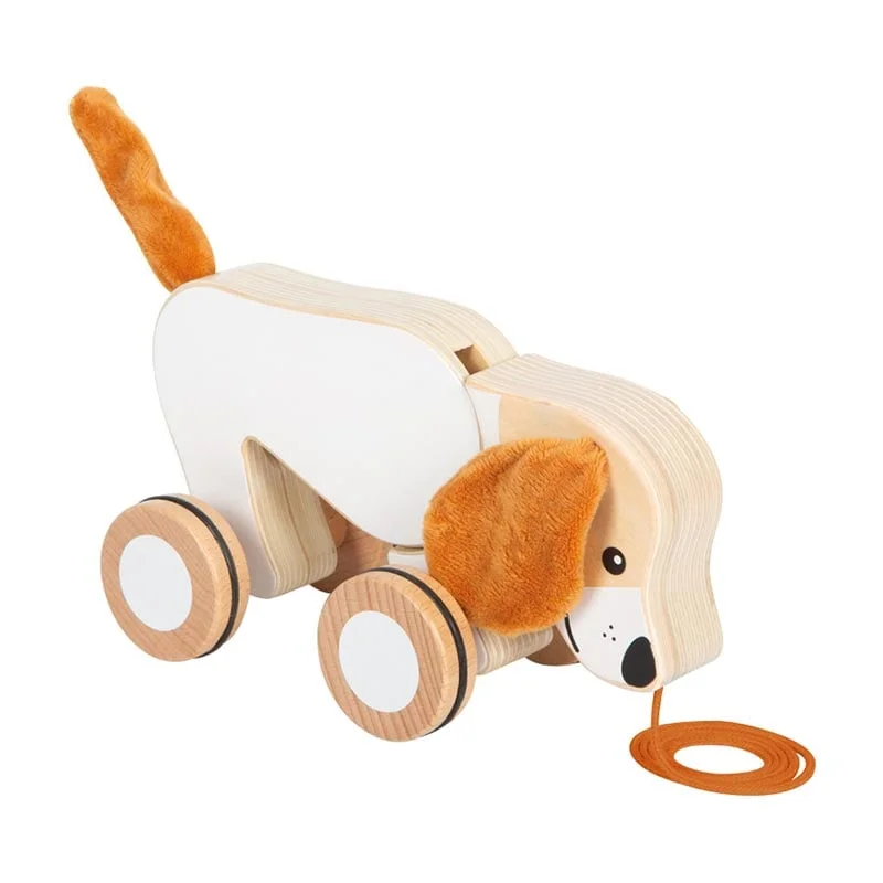 Small Foot Pull-along puppy, wooden, with rustling ears