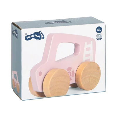 Small Foot Push Cart, wooden, pink