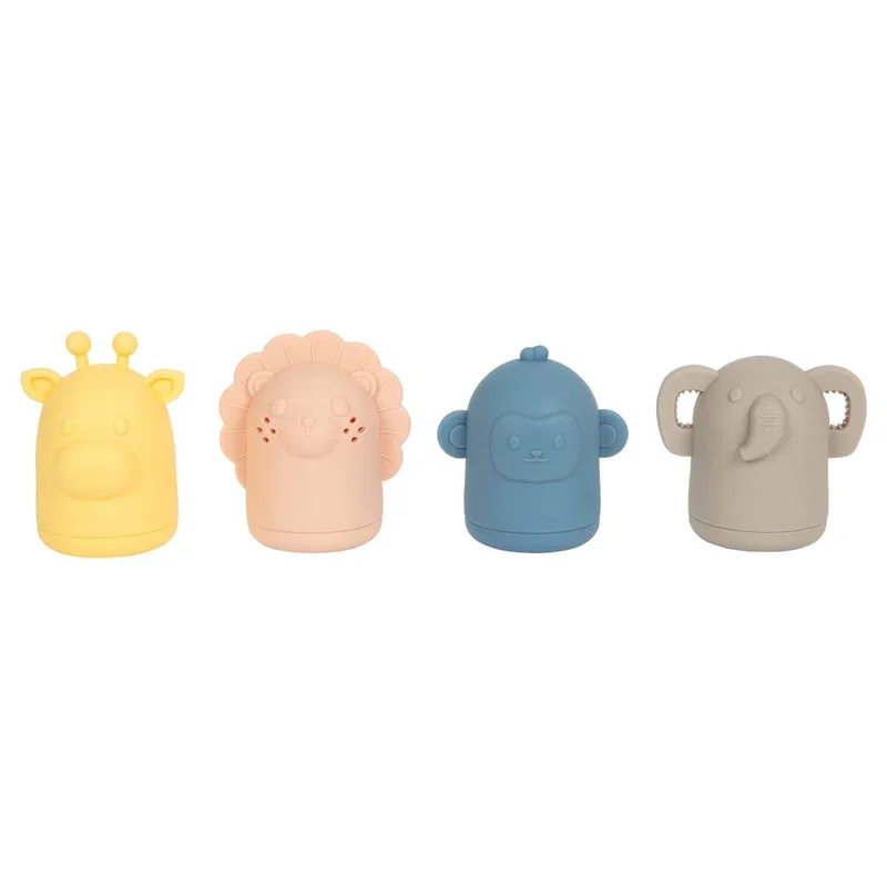 Small Foot Bath Toy Set, silicone, 4 pieces