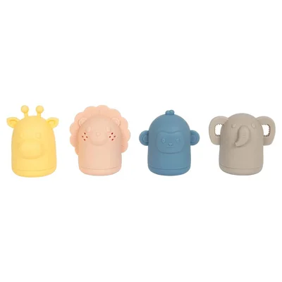 Small Foot Bath Toy Set, silicone, 4 pieces