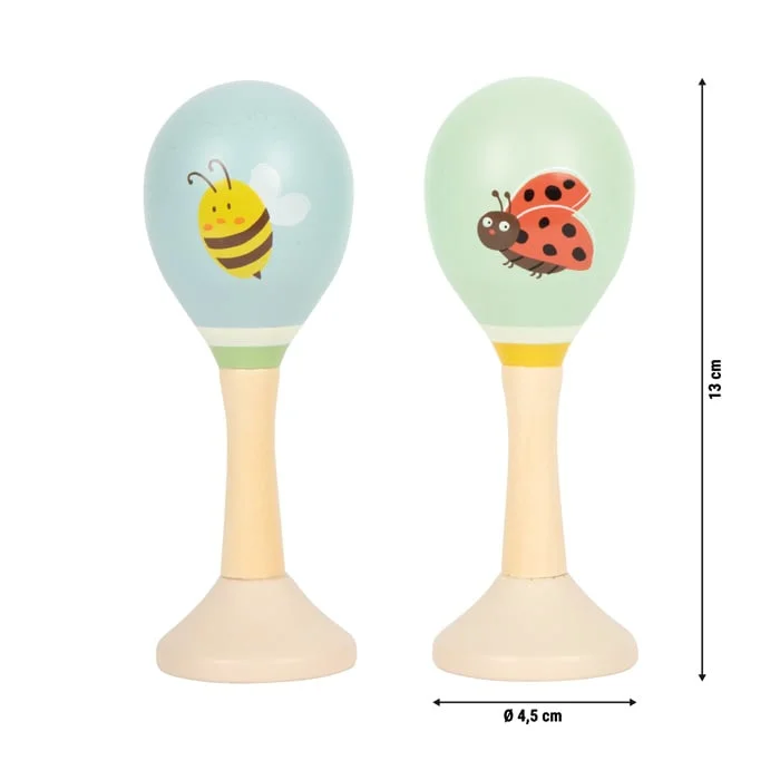 Small Foot Maracas Tiny Friends, wooden, 2 pieces