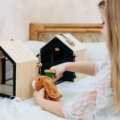 Small Foot Rabbit house, with fence, 28 x 24 x 24 cm