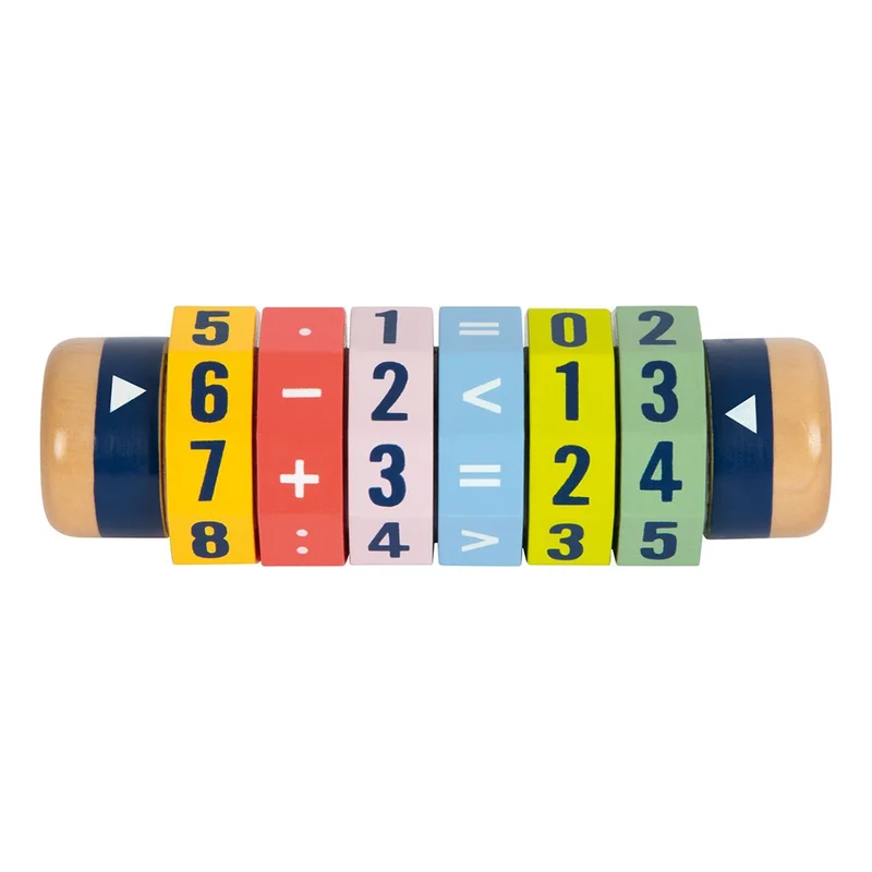 Small Foot Rotating Wooden Calculator