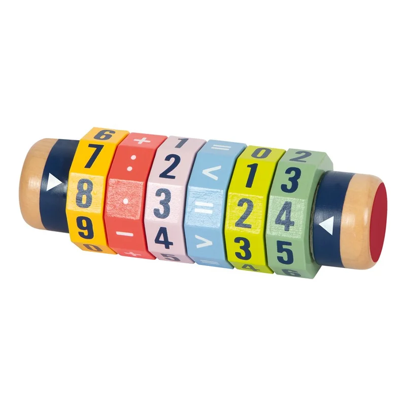 Small Foot Rotating Wooden Calculator