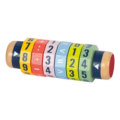 Small Foot Rotating Wooden Calculator