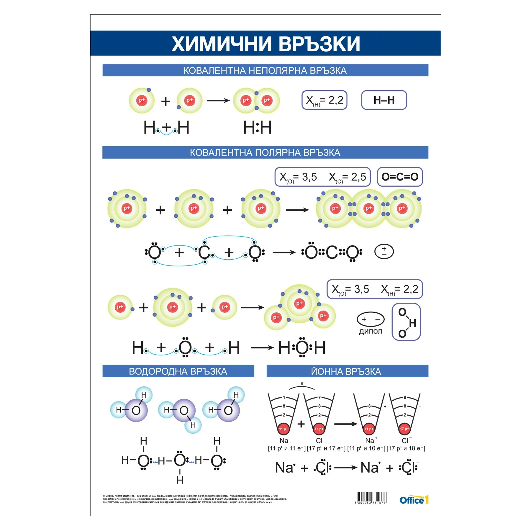 Office 1 School Board ''Chemical Bonds'', 70 x 100 cm
