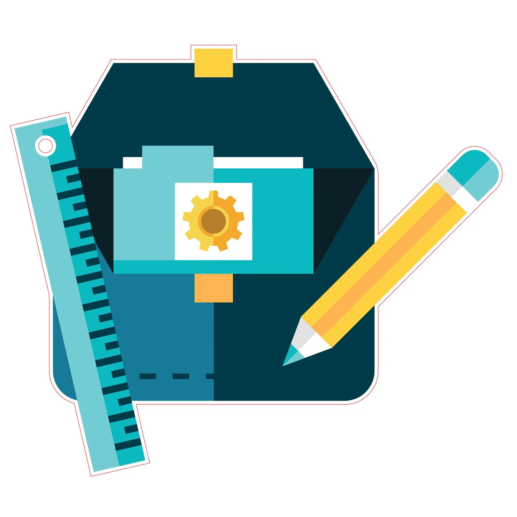 STEM Sticker, Design and 3D Prototyping, Set A6, 50 cm, Sticker 10