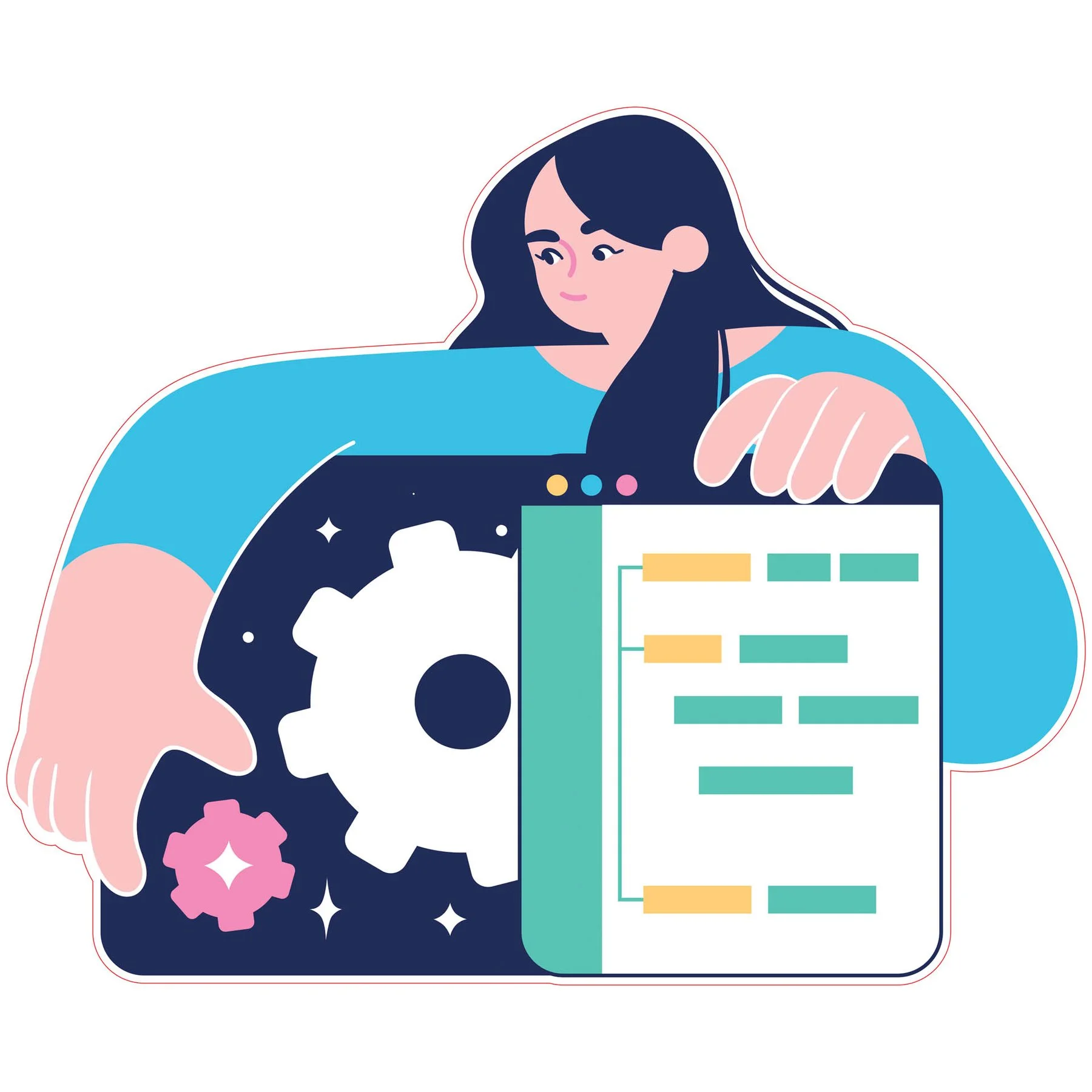 STEM Sticker, Mathematics and Informatics - Informatics, Set E9, 50 cm, Sticker 9