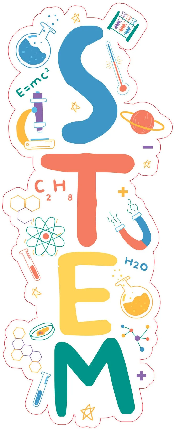 STEM Sticker, Entrance STEM zone, set J1, 50 cm, sticker 8