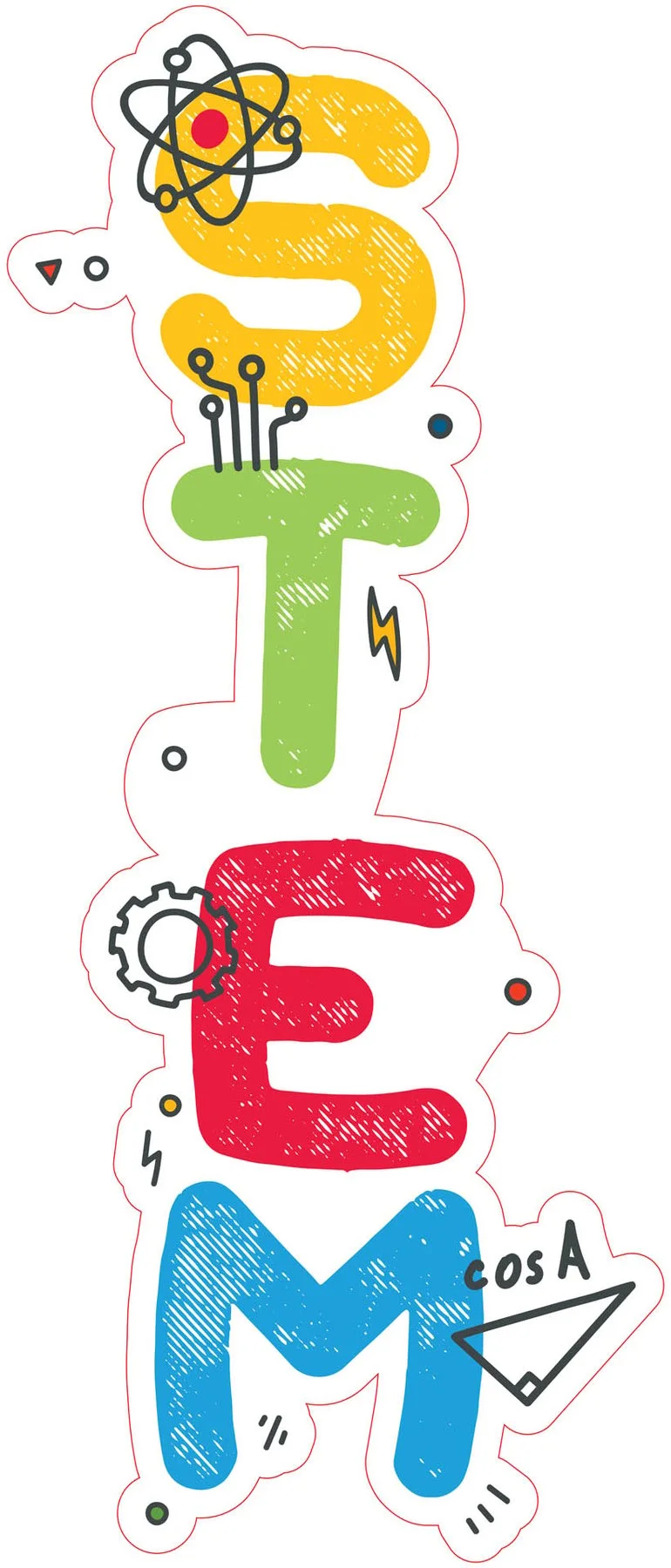 STEM Sticker, STEM zone entrance, set J1, 80 cm, sticker 2