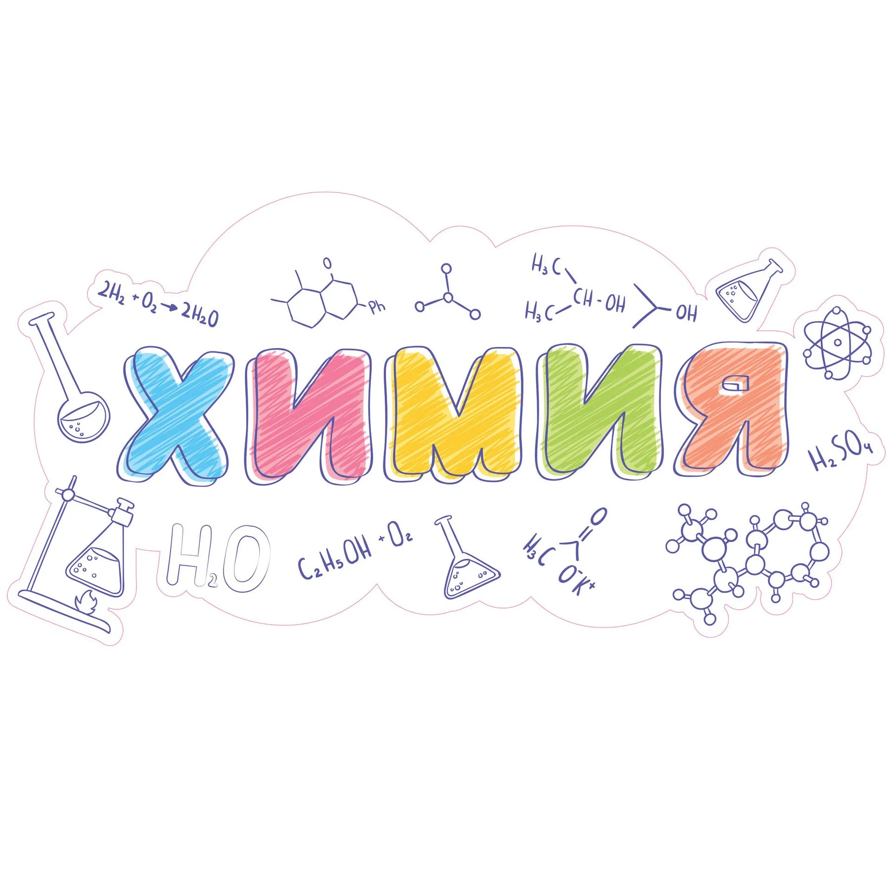 STEM Sticker, Natural Sciences – Chemistry, Set H1, 100 cm, Sticker 2