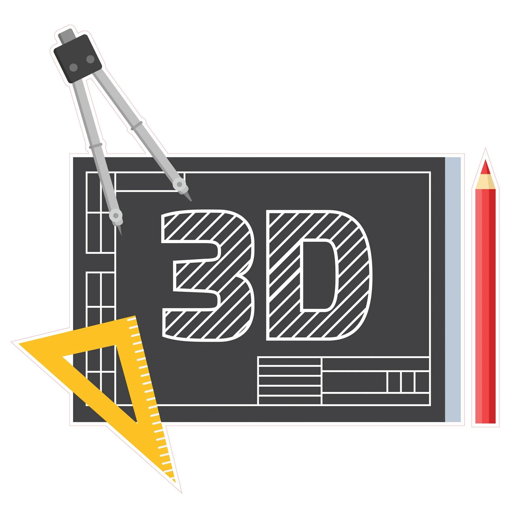 STEM Sticker, Design and 3D Prototyping, set A5, 150 cm, sticker 8