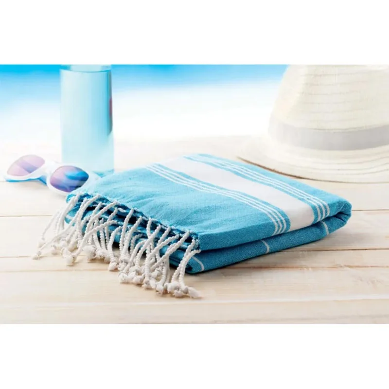 More Than Gifts Beach towel Malibu, cotton, 170 x 90 cm, light blue