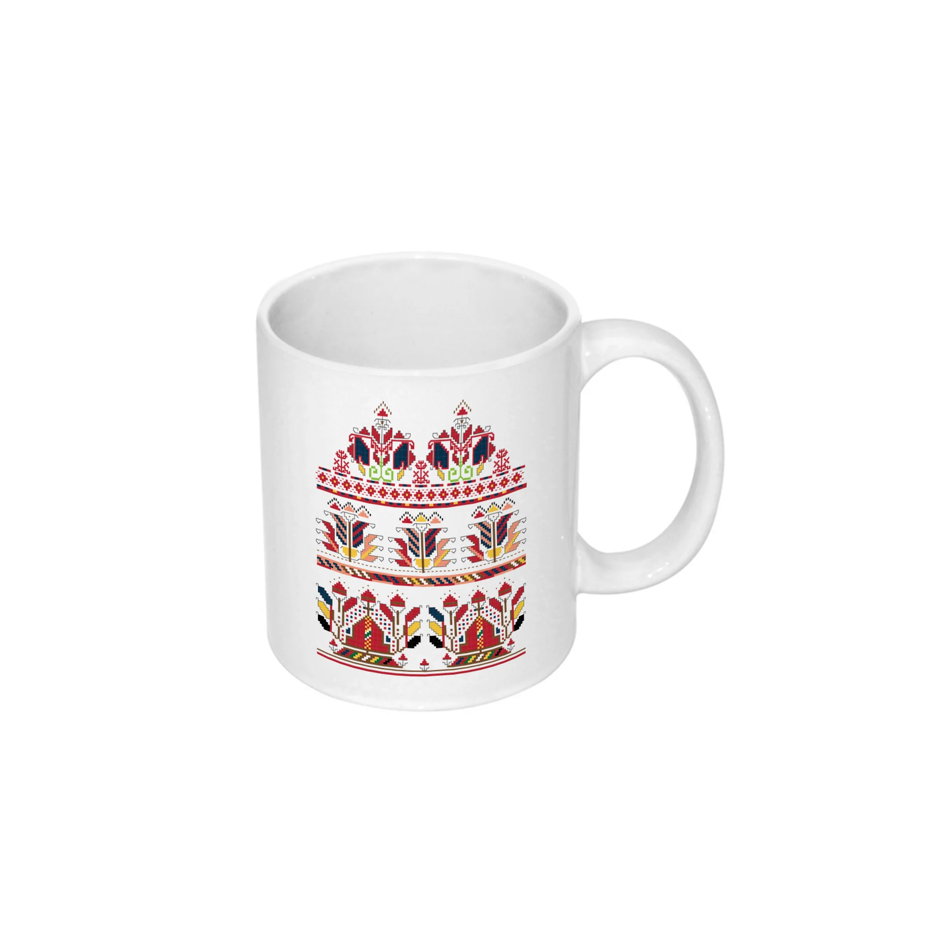 Gift&Go Чаша Bulgaria - Шевица 3, керамична, клас АА, бяла, 330 ml, в кутия