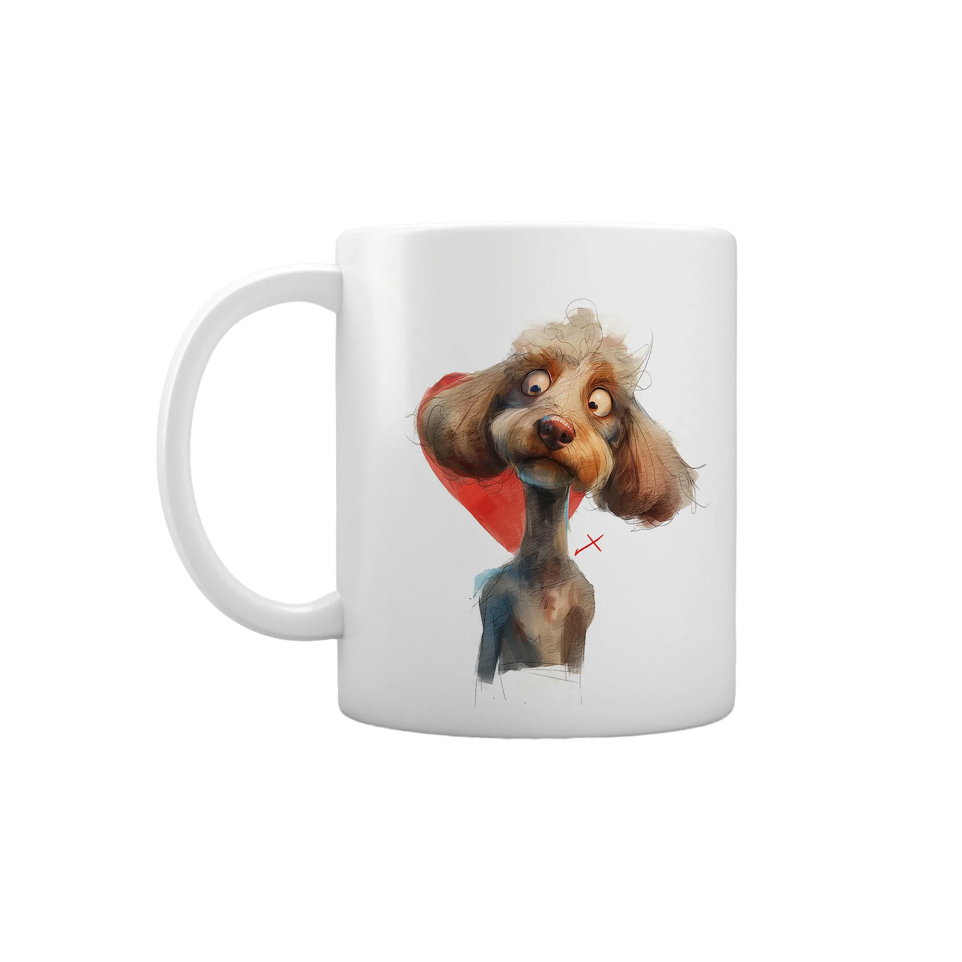 Gift&Go Чаша Love - Пудел в сърце, керамична, клас АА, бяла, 330 ml, в кутия