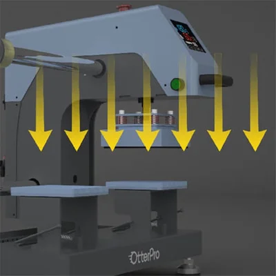 BESTSUB Press for 2 labels Otter Pro, pneumatic, 15 x 15 cm