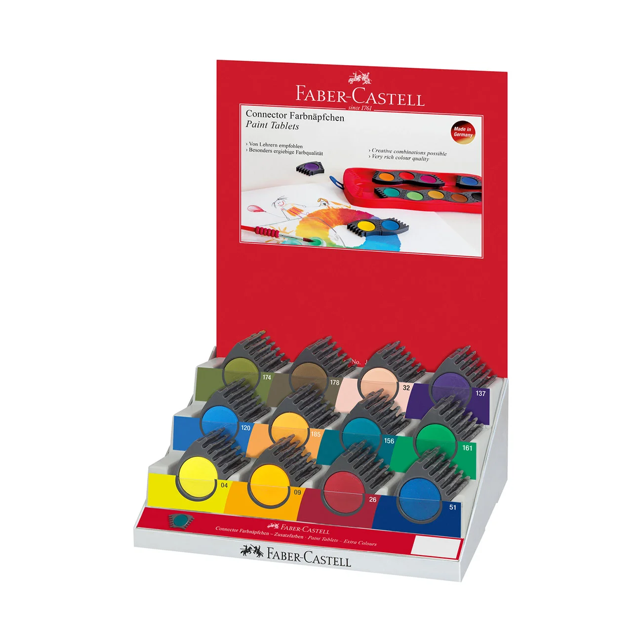 Faber-Castell Акварелни бои Connector, допълнителни цветове в дисплей