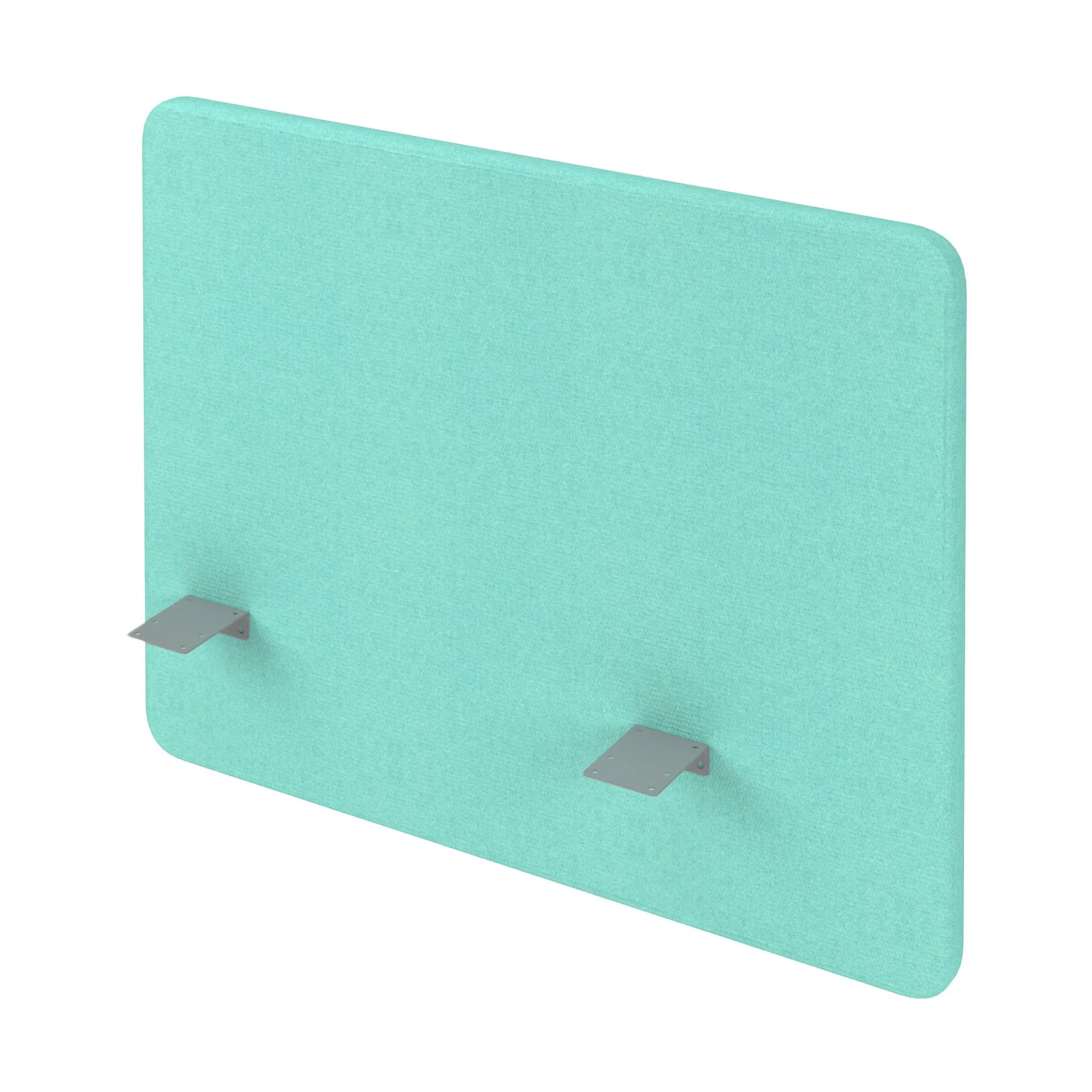 Acoustic desk screen Narbutas Desk 760, 1000 x 36 x 760 mm, fabric Velito Presto light mint, gray metal, right