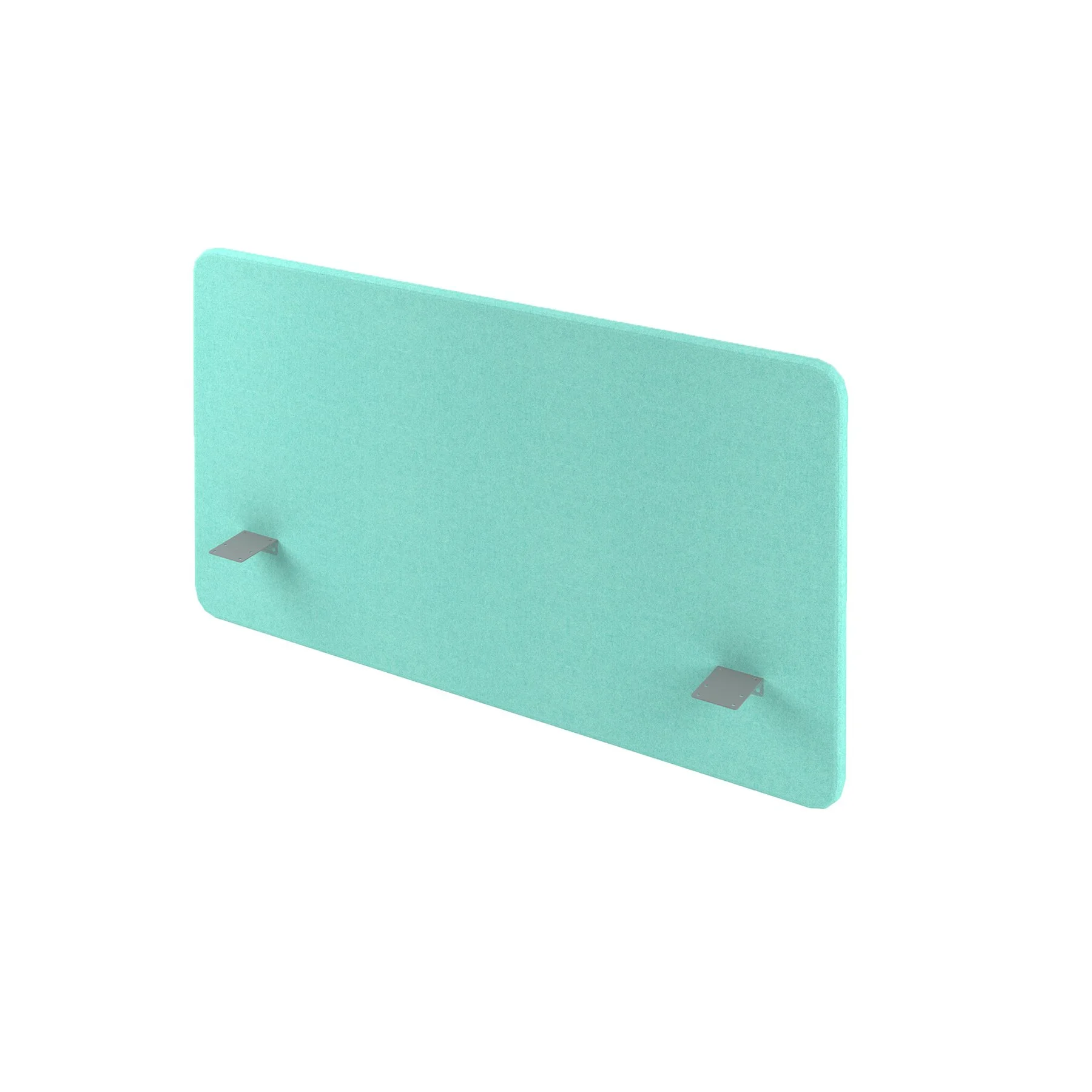 Acoustic desk screen Narbutas Desk 760, 1400 x 36 x 760 mm, fabric Velito Presto light mint, gray metal