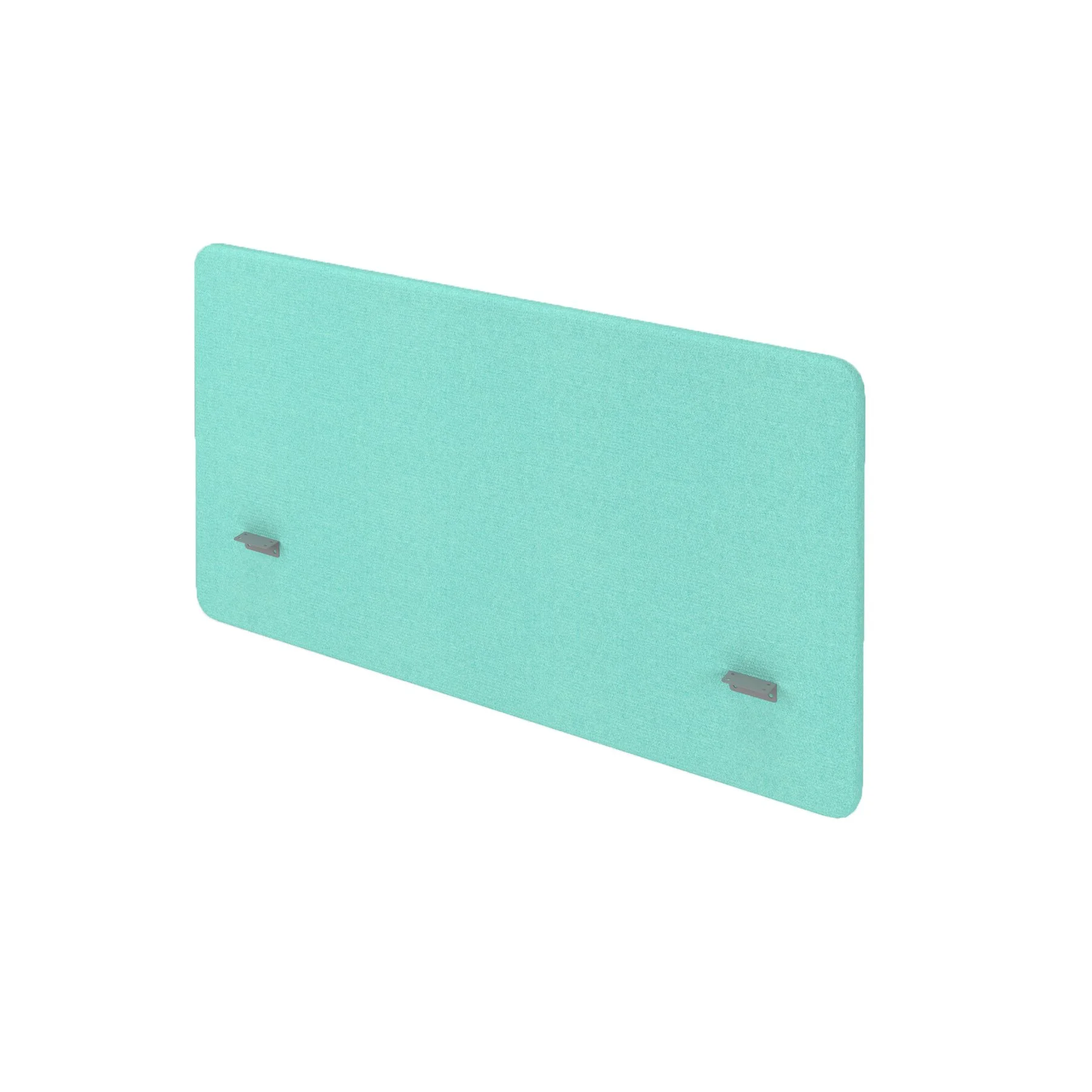 Acoustic desk screen Narbutas Desk 760, 1600 x 36 x 760 mm, fabric Velito Presto light mint, gray metal
