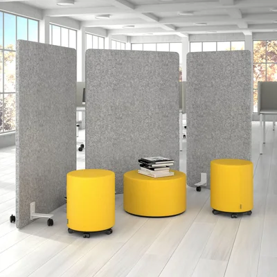 Acoustic divider Narbutas Free Standing, 800 x 36 x 1600 mm, fabric Velito Presto light mint, chipboard 16 mm