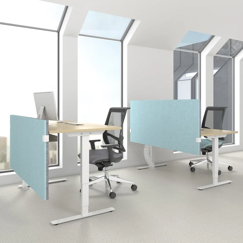 Acoustic wall panel Modus Narbutas, 42 x 740 x 1600 mm, fabric Velito Presto light mint & light mint, gray metal