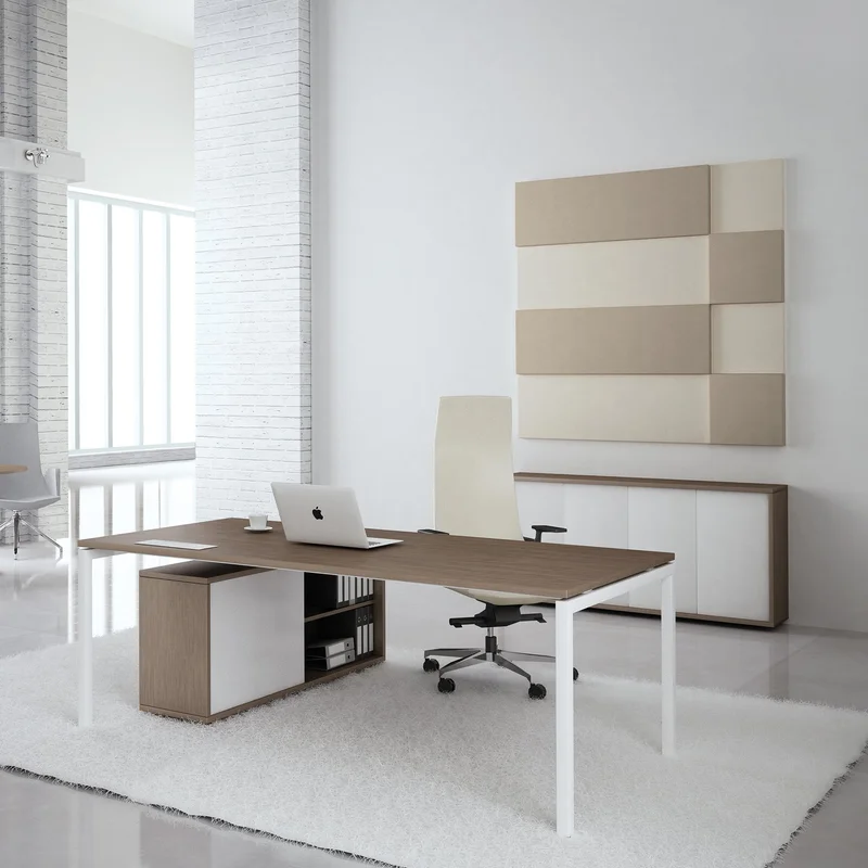 Acoustic wall panel Modus Narbutas, 400 x 40 x 1200 mm, fabric Velito Presto light mint