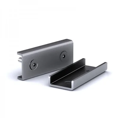 Connecting components for Narbutas Modus acoustic wall panel, gray metal, set of 2