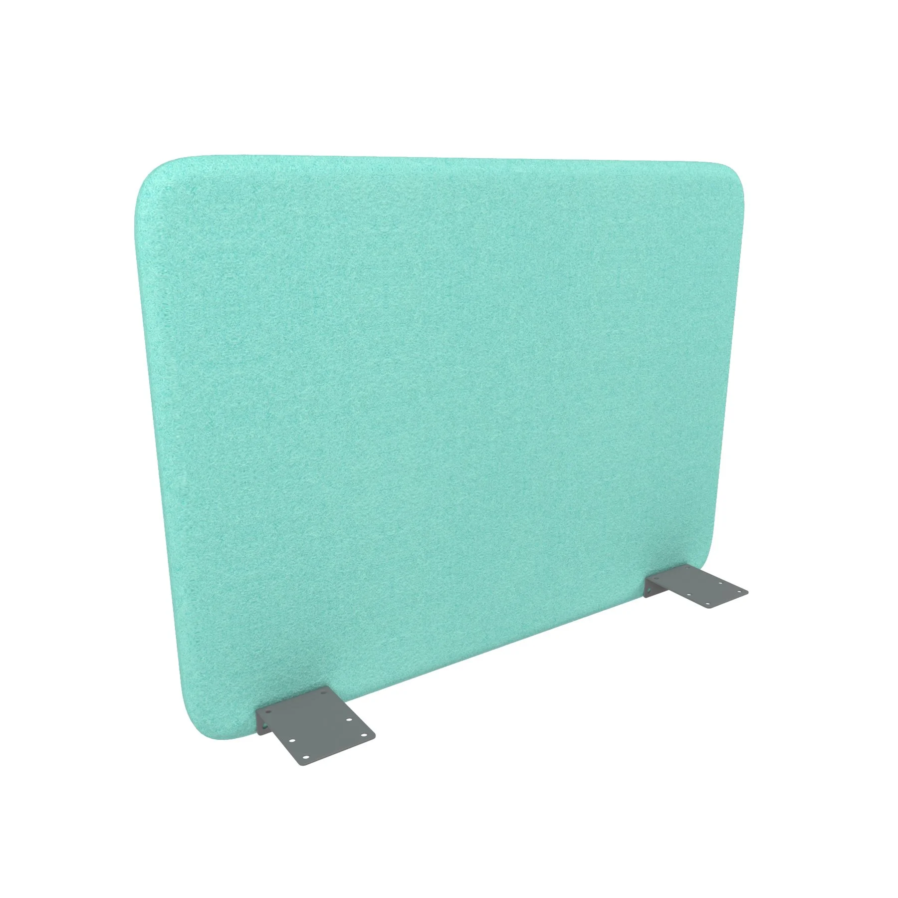 Acoustic desk screen Narbutas Top 530, 700 x 36 x 530 mm, fabric Velito Presto light mint, gray metal